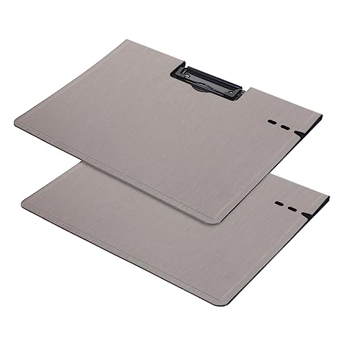 Sewroro Mappe Mehrzweck-Schreibtafeln Büro-Klemmbretter Multifunktions-Schreibtafeln buchstabentafel aktenkoffer folders Klemmbrett klappbar Klemmbrett mit Speicher PP-Kunststoff Dark Grey von Sewroro