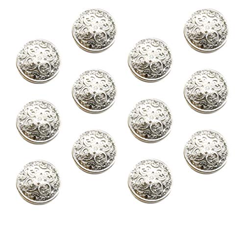 Sewroro Metallschaftknöpfe 30Pcs 20Mm Kleiderknopf Retro Hollow Sewing Knopf Runde Metallknopf Antiquit?tenanzüge für DIY- Handwerk Blazer- Mantel Uniform Jacke Silber Goldene Metallknöpfe von Sewroro