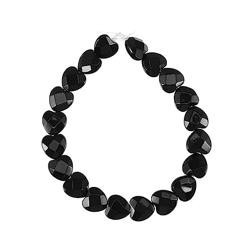 Sewroro Schnur Kristall-pfirsich-herz Lose Perlen Bunter Schmuck Farbige Perlen Charm-armbänder Herren-perlenarmbänder Karneol-herz-halskette Halskette Armband Farbperlen Black Naturstein von Sewroro