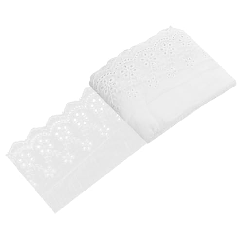 Sewroro Stickerei Spitze Dekorative Trim DIY Kleidung Einfassung Nähen Spitze Kleidung Zubehör Spitzenbesatz zum Nähen Baumwolle Spitzenbesatz Baumwolle Ösenbesatz DIY Nähmaterial Baumwollband von Sewroro