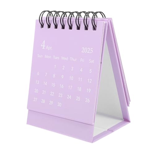 Sewroro Tischkalender 2025 Tagesplaner Kalender Staffelei-Tischkalender Miniatur mini tischkalender schreibtischkalender kleine Tischkalender Tischkalender-Dekor Papier Violett von Sewroro