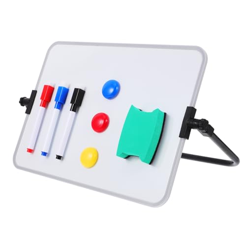 Sewroro Trocken Abwischbares Whiteboard Mit Halterung, Löschbares Whiteboard Mit Ständer, Mit 3 Markern, 3 Magneten Und 1 Radiergummi, Schreibtisch, Stabiles Besprechungsbrett Für von Sewroro