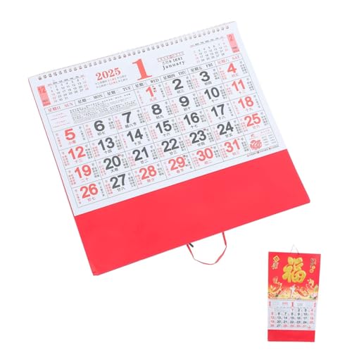 Sewroro Wandkalender 2025 Monatlicher Tischkalender Taschenkalender Tischkalender 2024-2025 Chinesischer Neujahrskalender Staffelei Kalender Chinesische Wandkalender Standkalender Papier von Sewroro