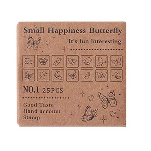 Seyrnicay Butterfly Stamp, 25 Pack Small Butterfly Stamper Seal Set, Decorative Art Stamps, Make Your Own Stamp Kit for Arts and Crafts, Bullet Journals, Card Making von Seyrnicay