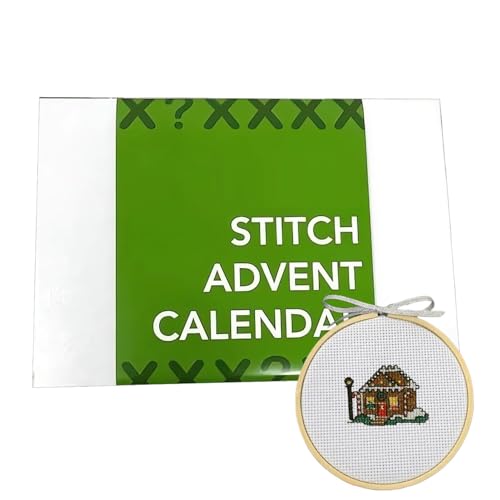 Seyrnicay Countdown-Kalender für Weihnachtsstickerei, 24 Tage Countdown-Kalender, Weihnachtsstickerei-Starter-Set für Anfänger und Erwachsene, Stickerei-Bastelbedarf von Seyrnicay