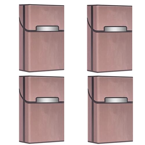 zigaretten schachteln,zigarettenbox metall mit Magnetverschluss,zigaretten box Aluminium,zigarettenschachtel box,Für zigarettenetui 20 zigaretten (4 Stück-Roségold) von Sgehai