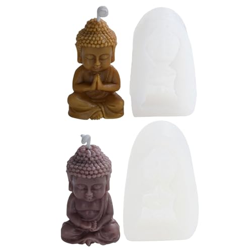 2 Stück Silikonform Kerze Kerzenformen TheStriven Buddha Kerzenformen 3D Buddha Gießform 3D Buddha Figuren Kerzen Gießen Form Für Seife Kerzen Machen Handwerk Ornamente von Sghtil