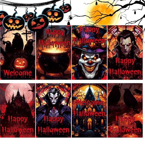 Sghtil Halloween Dankeskarten, Halloween Briefpapier | Halloween Vampire Thema Briefpapier | Lustiges Cartoon-Schreibpapier 8 Stück von Sghtil