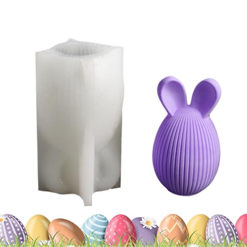 Sghtil Kerzenformen Ostern, Kerzen -Osterformen, Hasenohr Eierform Gips Ornament Form, Urlaub Aromatherapie Kerze Schokoladenform Epoxidharz Gussform für Osterheimdekoration von Sghtil