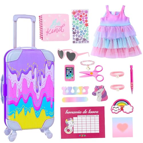 Sghtil Mädchenpuppenspielkleidung, Mädchen Puppen -Reisen Spielen Kleidung - Doll Girl Travel Accessoires | Dress up & Game Supplies, 17Pack für Kinderzimmer von Sghtil