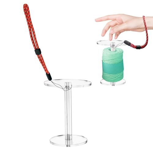 Sghtil Tragbarer Fadenträger, tragbar am Handgelenk | Acryl-Fadenspinner – transparenter Handgelenkspinner, Organizer für Fadenkugel, tragbarer Fadenschnur mit Armband von Sghtil