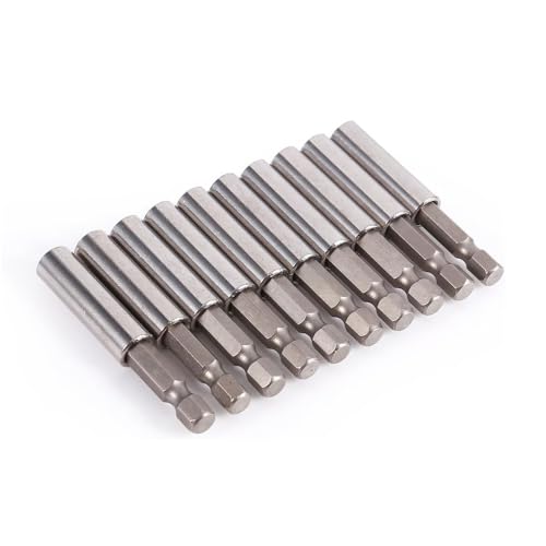 10pcs Magnetischer Schraubendreher Bit Verlängerung Anschluss Rod Bohrer Halter, 60mm Länge, 1/4.Hex Welle Magnet Bit Halter Elektrowerkzeuge von Shallho