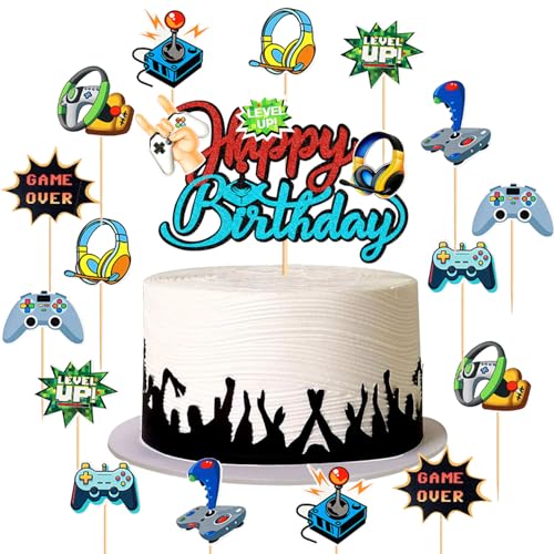 17Stk Video Game Birthday Party Kuchen Dekorationen, Game Board Kuchen Dekorationen, Tour Kuchen Dekorationen, Video Game Controller Cupcake Dekorationaen, Jungen Kuchen Kinder Geburtstag Spiel Thema von Shamoparty