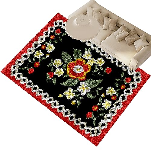 ShangGan 38x52cm Knüpfteppich Zum Selber Knüpfen Knüpfen Set Erwachsene, Tapisserie Fußabtreter Teppich, Knüpfteppich Zum Selber Knüpfen, Häkelarbeiten für Kinder und Erwac, Selber Knüpf-Set von ShangGan