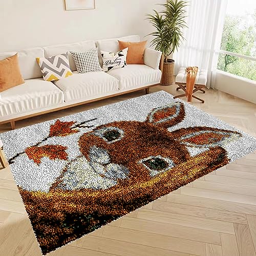 ShangGan 60x90cm Knüpfteppich Zum Selber Knüpfen Knüpfen Set Erwachsene Tierteppiche und Wandteppiche knüpfen Knüpfen Set Erwachsene Handwerk für Kinder, Erwachsene, Anfänger von ShangGan