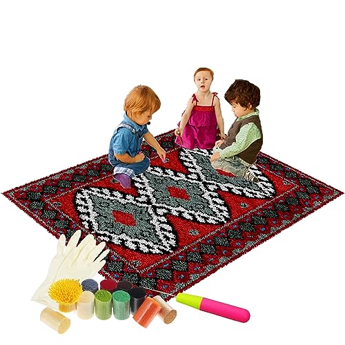 ShangGan Knüpfteppich zum Selber Knüpfen Set Erwachsene, Knüpfteppich Zum Selber Knüpfen mit Bedruckter Leinwand, Knüpfen Set für Kinder Erwachsene 21.7"×29.5"/60×85cm von ShangGan