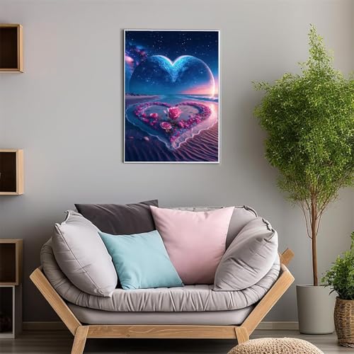 5D Diamond Painting Kit, Rosen Sternenhimmel Diamant Painting Bilder, DIY Diamond Art Kristall Strass Kreuzstich Stickerei Kits für Erwachsene Kinder Geschenke Wand Deko Square Drill 100x130cm von ShangShengzi