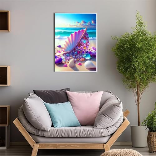 Diamond Painting Set für Erwachsene DIY 5D Diamant Painting Strandschnecke Malen nach Zahlen Diamant für Kinder Anfänger für Home Wall Decor Round Drill 100x130cm von ShangShengzi