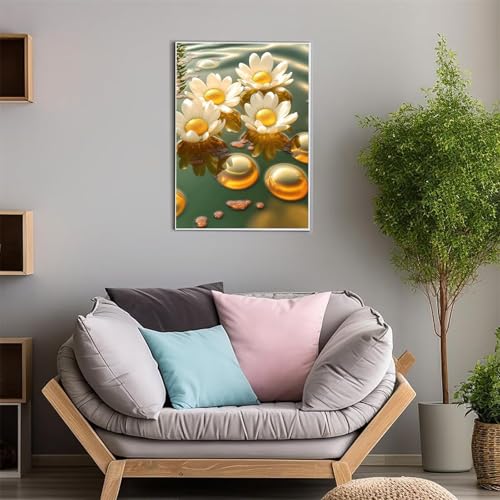 ShangShengzi 5D Diamond Painting Kit, Blume Gelb Diamant Painting Bilder, DIY Diamond Art Kristall Strass Kreuzstich Stickerei Kits für Erwachsene Kinder Geschenke Wand Deko Square Drill 100x130cm von ShangShengzi