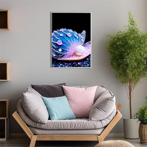 ShangShengzi Diamond Painting Set für Erwachsene DIY 5D Diamant Painting Blaue Muschelkernperlen Malen nach Zahlen Diamant für Kinder Anfänger für Home Wall Decor Round Drill 100x130cm von ShangShengzi