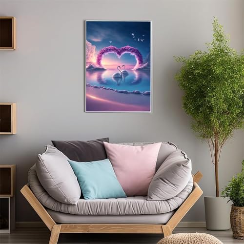 ShangShengzi Diamond Painting Set für Erwachsene DIY 5D Diamant Painting Schwanensee Malen nach Zahlen Diamant für Kinder Anfänger für Home Wall Decor Round Drill 30x40cm von ShangShengzi