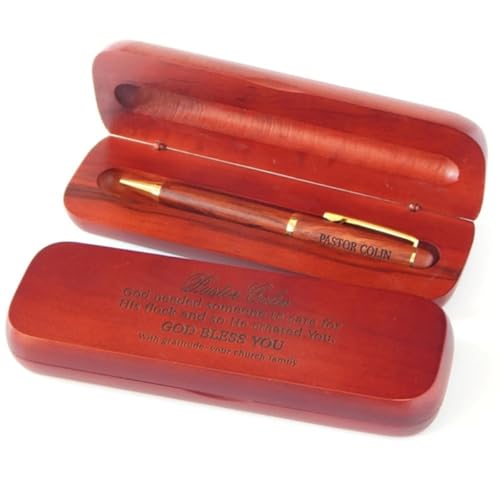 Shangyue Personalisierbarer Kugelschreiber, personalisierbarer Holz-Kugelschreiber, gravierte Hochzeitsgeschenke, personalisierter Stift, Holzstift (rot) von Shangyue