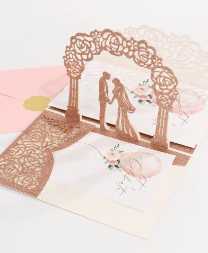 3D Hochzeitskarten Glückwunsch mit hochwertigem Umschlag, Hochzeitskarte Pop Up für Hochzeitseinladungen Hochzeitsglückwünsche Hochzeitstag Verlobung Beichte von Shano doggi