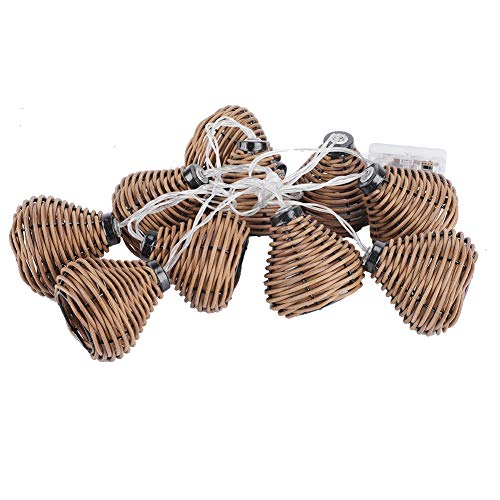 Famus 10Pcs Rattan Lampen Lichterketten LED Rattan Balls Rattan Kugeln Fairy Light String Weihnachtsdeko für Hochzeit Rasen Weihnachten Lichterketten Hochzeit Home Decoration von Shanrya