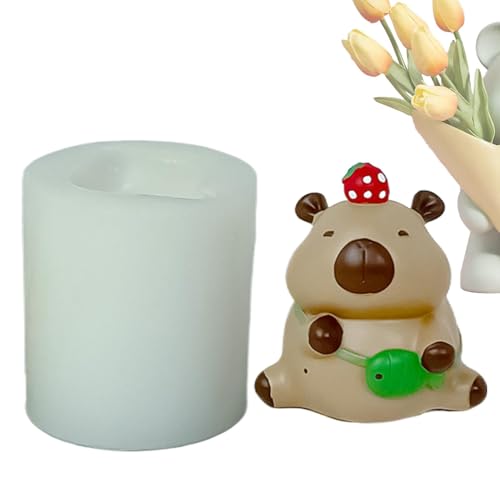 Capybara-Kerzenform, 3D-Capybara-Harzform | Fondant Schokoladenkuchen Süßigkeiten Backform Gips Epoxidharz - 3D-Capybara-Silikon-Kuchenform für Kerzen, Harzstatuen, Seife, Ton, Eiswürfel, Schokolade, von Shapen