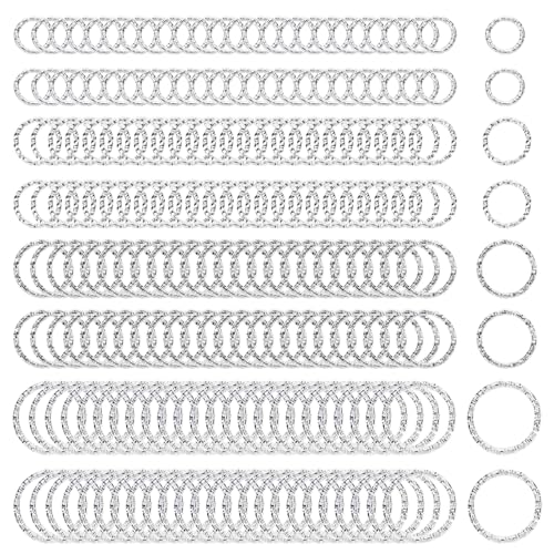 Shapenty 4 Größen: 8 mm, 10 mm, 12 mm, 15 mm, gedrehte, offene Binderinge, O-Ring, Drahtverbindungsverbinder, kreisförmige Rahmenringe für Halskette, Armband, Schlüsselanhänger, baumelnde Ohrringe, von Shapenty