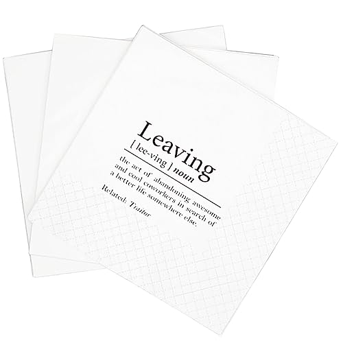 SharkBliss Humorvolle Cocktail-Servietten, lustige Weggehen Kollegen Abschied Party Papierservietten zum Abschied Sabbatical Ruhestand Dekor 2-lagig, 12,7 x 12,7 cm (Definition of Leaving) von SharkBliss