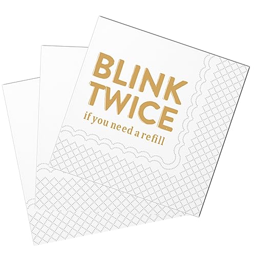 SharkBliss Lustige Cocktail-Servietten, 50 Stück, blinken zweimal, wenn Sie eine Nachfüllung benötigen, humorvolle Papierservietten für Party, 2-lagig, 12,7 x 12,7 cm (blinken Sie zweimal, wenn Sie von SharkBliss