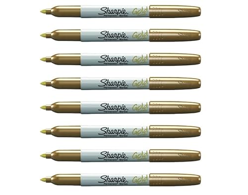 Sharpie Metallic Permanentmarker | Gold | Feine Spitze | 8 Stück von SHARPIE