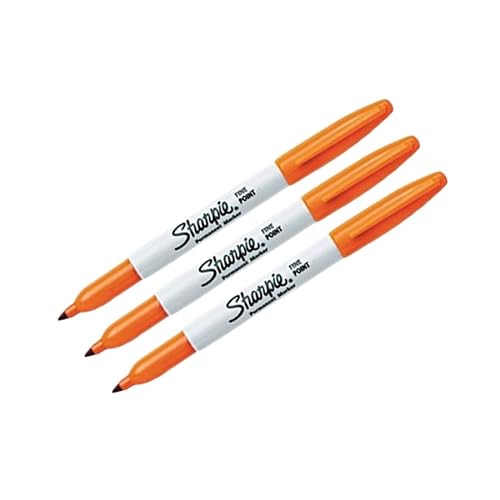 Sharpie Permanentmarker, feine Spitze, Orange, 3 Stück von SHARPIE