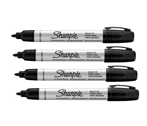 Sharpie Pro Industrial Strength Permanentmarker, Rundspitze, schwarze Tinte, 4 Stück von SHARPIE