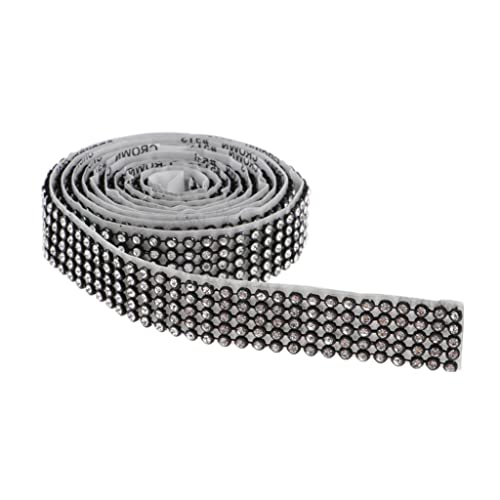 1,2 Meter Mesh Strassband Glitzband Rhinestone Diamant Band Strassteine zum Aufbügeln für DIY Dekoration, Schwarz-Weiss von Sharplace