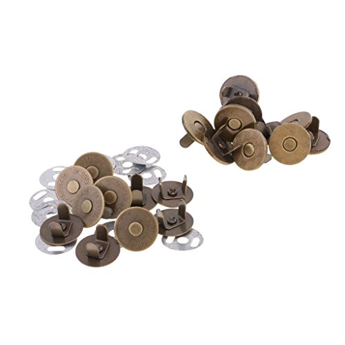 Sharplace 10 Sätze Magnetverschluss Druckknöpfe Magnet schneidern, Bronze-, 18mm von Sharplace