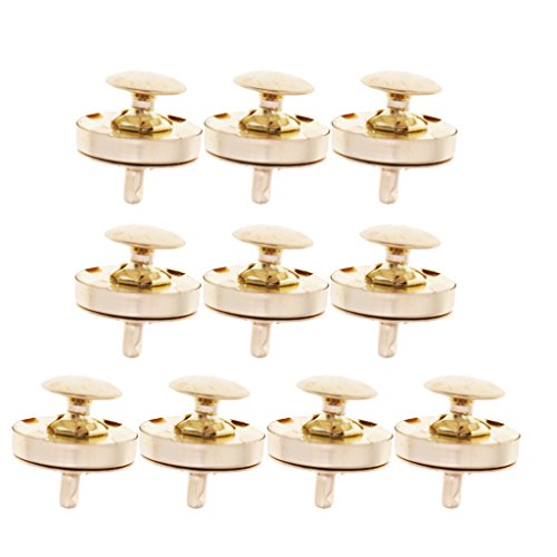 Sharplace 10 Set Doppelniete Magnetverschlüsse Knopfverschluss Geldbörse Verschlüsse Verschluss Stud Silber Gold Farbe, Gold 18 mm von Sharplace