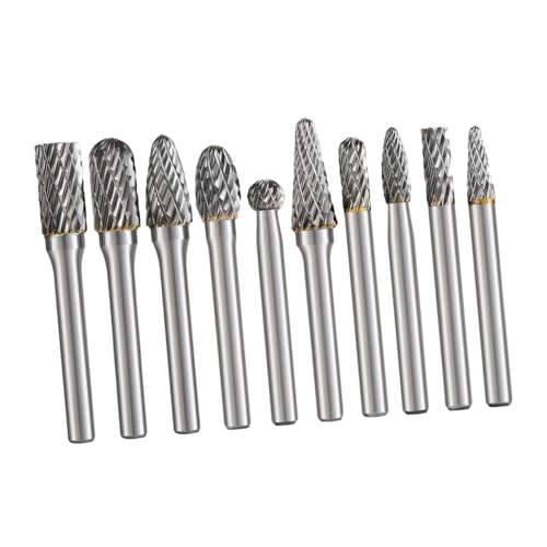 Sharplace 10x Hartmetall-Frässtift-Set, Frässtift-Set, 1/4-Zoll-Schaft, 6,35 mm Passform, robuste Doppelschnitt-Schnitzstifte, Rotationswerkzeug zum Schneiden Sharplace 10x Hartmetall-Frässtift-Set, Frässtift-Set, 1/4-Zoll-Schaft, 6,35 mm Passform, robuste Doppelschnitt-Schnitzstifte, Rotationswerkzeug zum Schneiden von Sharplace