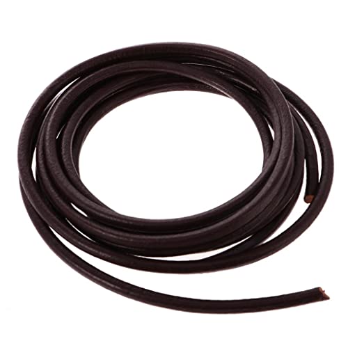 Sharplace 2 Meter 4 Mm Rundes Lederband für Kaffeeperlenschmuck, Farbe 1, 2 Meter 4mm von Sharplace