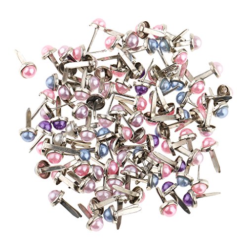 Sharplace 200er Set Mini Drahtstifte Mini Brads Rundkopf-Klammern Musterklammern für Papier Bastelarbeiten Scrapbooking, Mischfarbe, 6mm von Sharplace