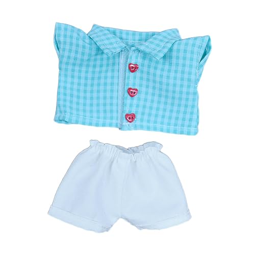 Sharplace 2X Fashion Dolls Hemd und Hose Outfits Accessoires, Miniatur-Kleidung, handgefertigte Kleidung für 6,7 Zoll Jungen Puppen zum Anziehen, Grünes Gitter von Sharplace