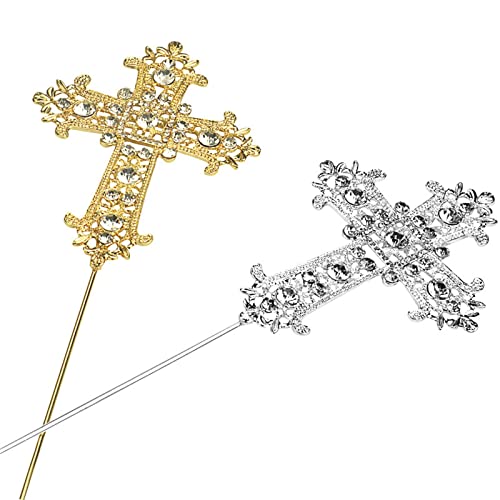 Sharplace 2x Kuchendekoration Kreuz Tortenaufsatz Strass Kreuz für Party Hochzeit Baby von Sharplace