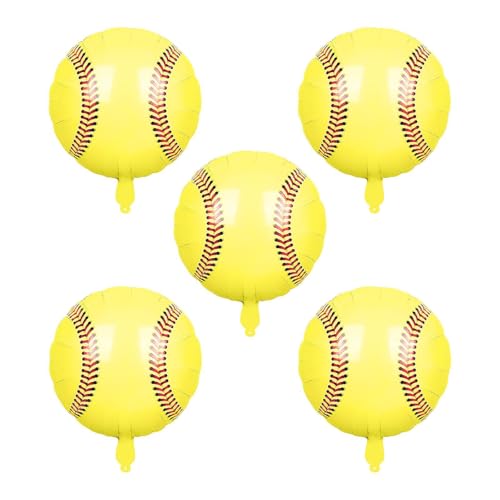 Sharplace 5 Stück Folienballons, modisch, einzigartig, leicht zu kombinieren, Partydekoration, Partyballon für Erwachsene, Kindertag, Gelb, Baseball von Sharplace