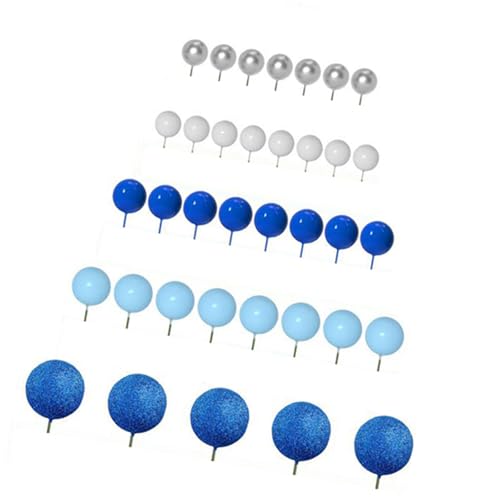 Sharplace 50pcs Cake Toper Bälle Schaumkugeln Cupcake Topper Sticks Kuchen Dekoration Supplies Miniballons für Hochzeitstag Party, Blau von Sharplace