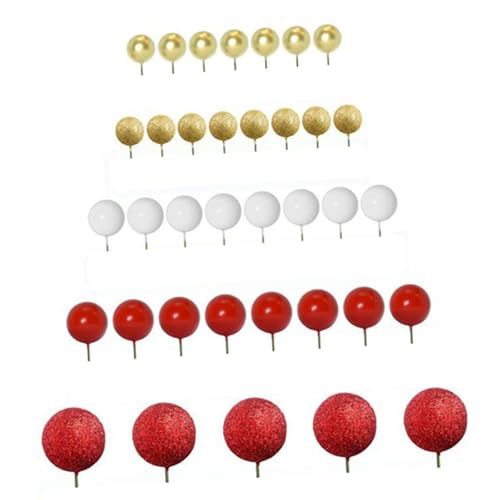 Sharplace 50pcs Cake Toper Bälle Schaumkugeln Cupcake Topper Sticks Kuchen Dekoration Supplies Miniballons für Hochzeitstag Party, Rot von Sharplace