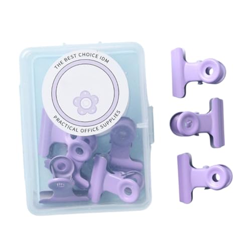 Sharplace 8x Kleine Bull Clips Büro Klammer Dokument Binder Clip Büroklammer Mini Metall Binder für Preisschilder Dokumente Bild Taschen Hause, Lila von Sharplace