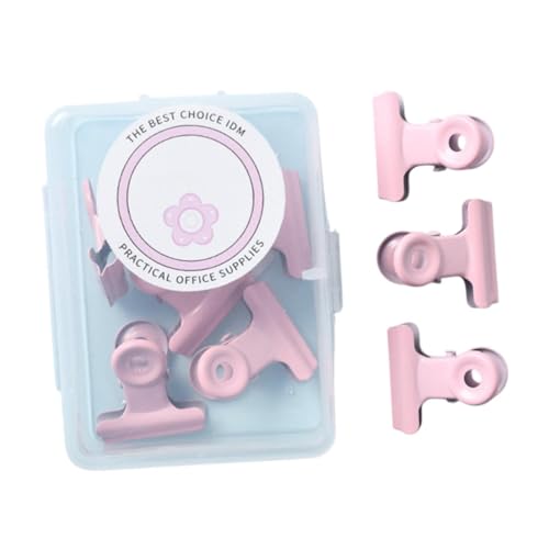 Sharplace 8x Kleine Bull Clips Büro Klammer Dokument Binder Clip Büroklammer Mini Metall Binder für Preisschilder Dokumente Bild Taschen Hause, Rosa von Sharplace