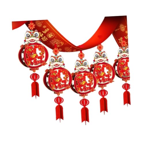 Sharplace Banner zum chinesischen Neujahr 2025, Jahr der Schlangengirlande, 300 cm lang, Basteln, Ziehblume, Frühlingsfest-Ornament für Deckenferien, Style B von Sharplace