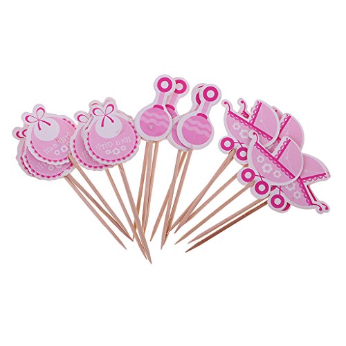 Sharplace Cupcake Topper Geburtstag Cupcake Dekorationen Baby Taufen Party Kuchen Aufsatz Cupcake Deko Set Baby Muster 18 Pack - Es ist EIN Mädchen von Sharplace